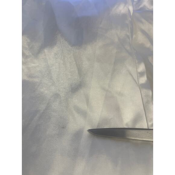 LULU'S Sz S Dose of Romance Ivory Satin Halter Wide-Leg Jumpsuit B169 *flaw - Picture 9 of 14